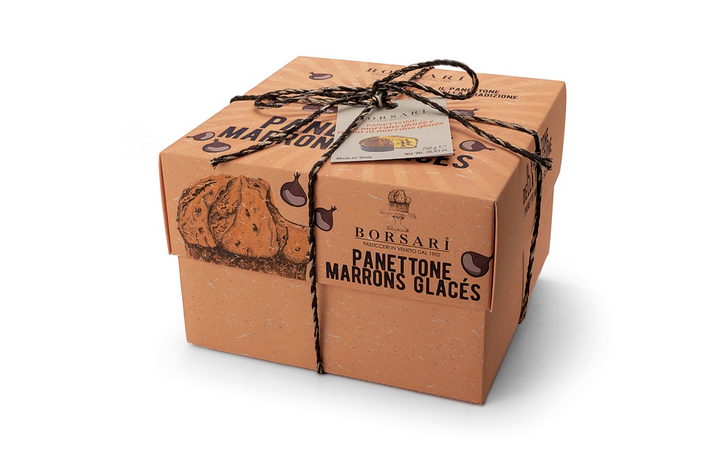 Panettone marrons glacés boite carton 750g x 6