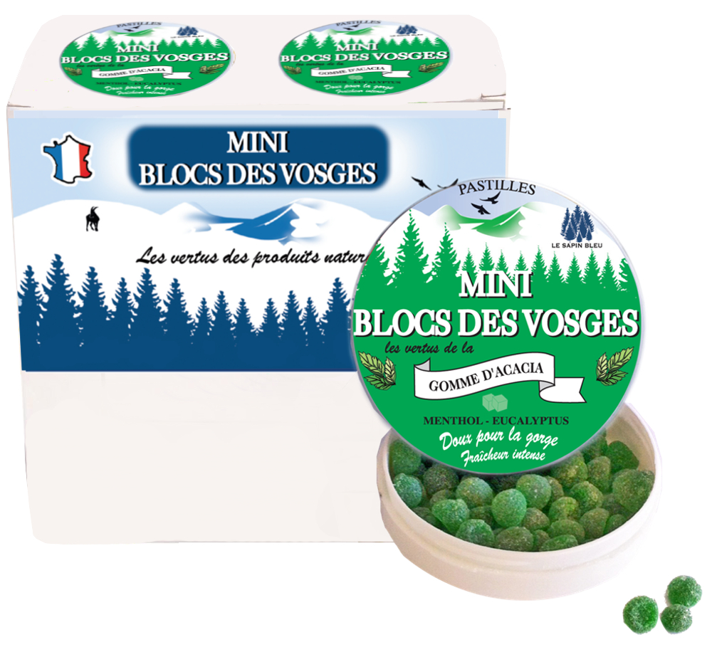 Boite mini bloc des Vosges acacia 32g x 12