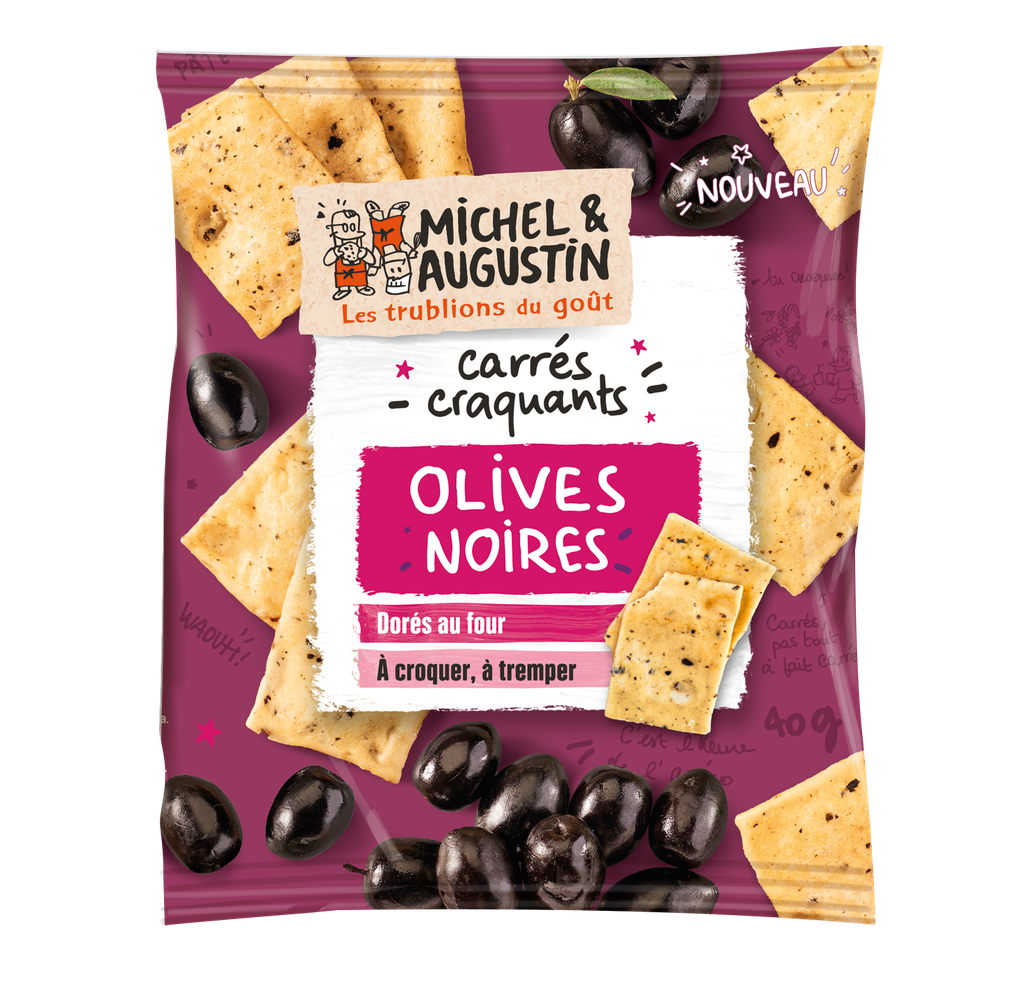 Petits carrés craquants olives noires 40g X30
