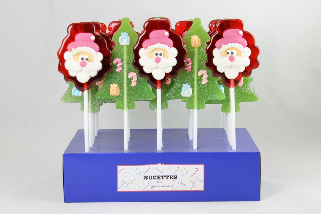 Display sucettes  Père Noël et Sapin acide 60g x24