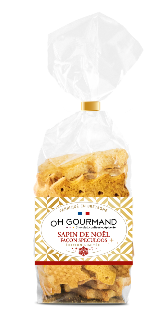 Sachet sapin de Noël façon spéculoos 100g X12