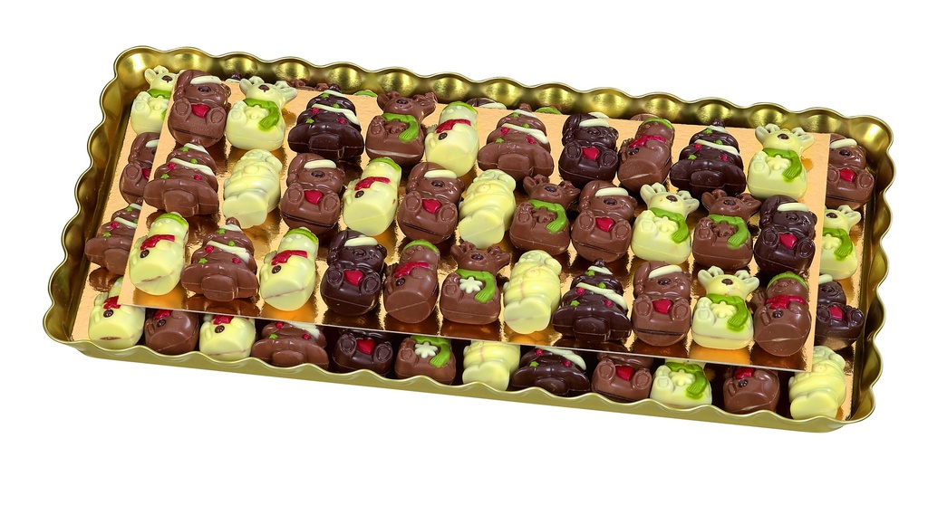 Plateau figurines d'hiver choc pleins et nus 2,340kgx1