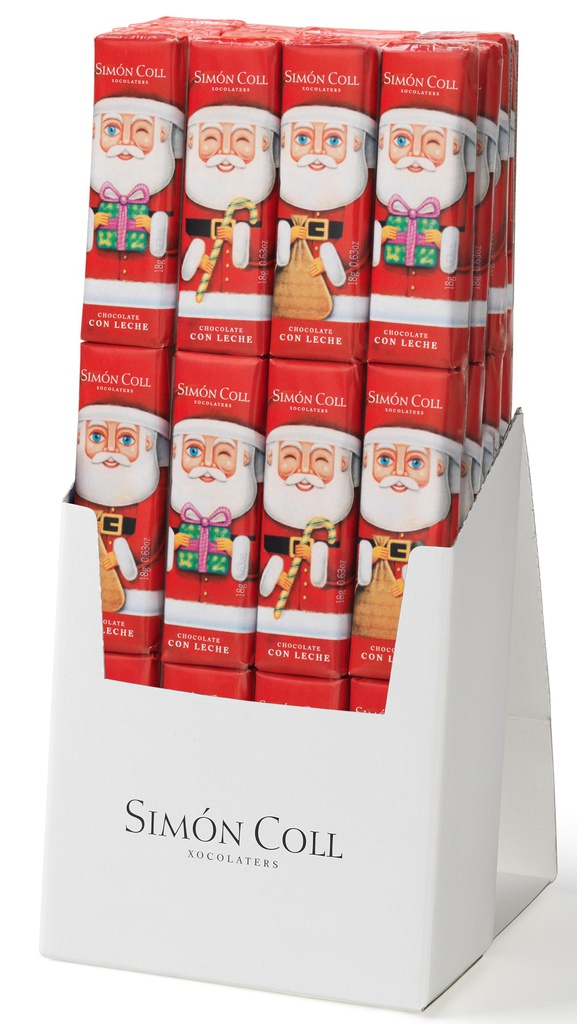 3 mini tablettes Père Noël 18 g choc lait x 24