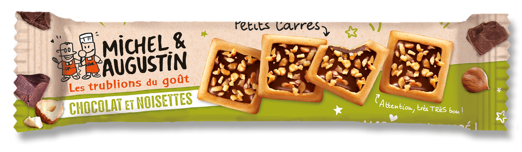 Petit carré x 4 noisette et éclats noisettes 33.6g x 18