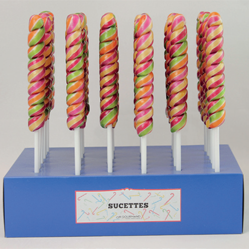 Sucettes torsadées Tutti frutti 40g x 36