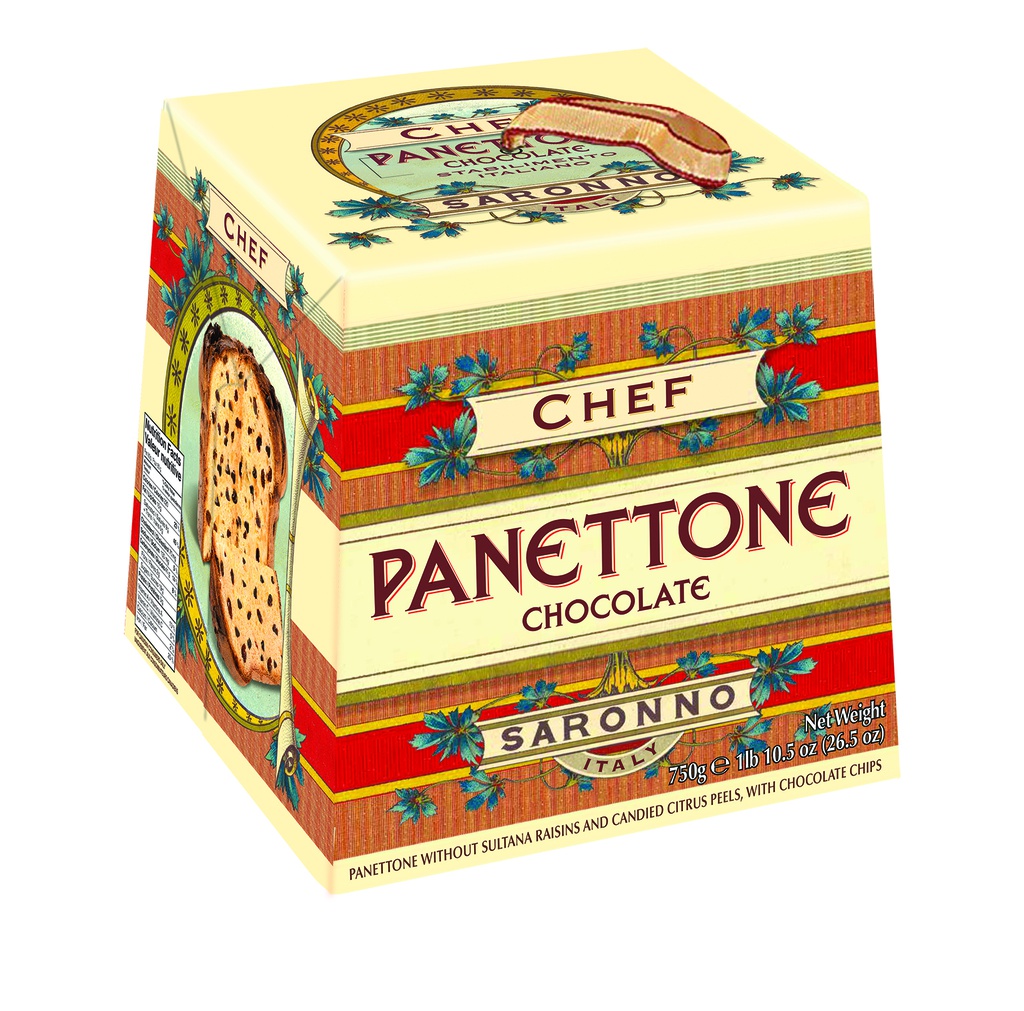 Panettone pépites de chocolat CHEF boite carton 750 g x 12