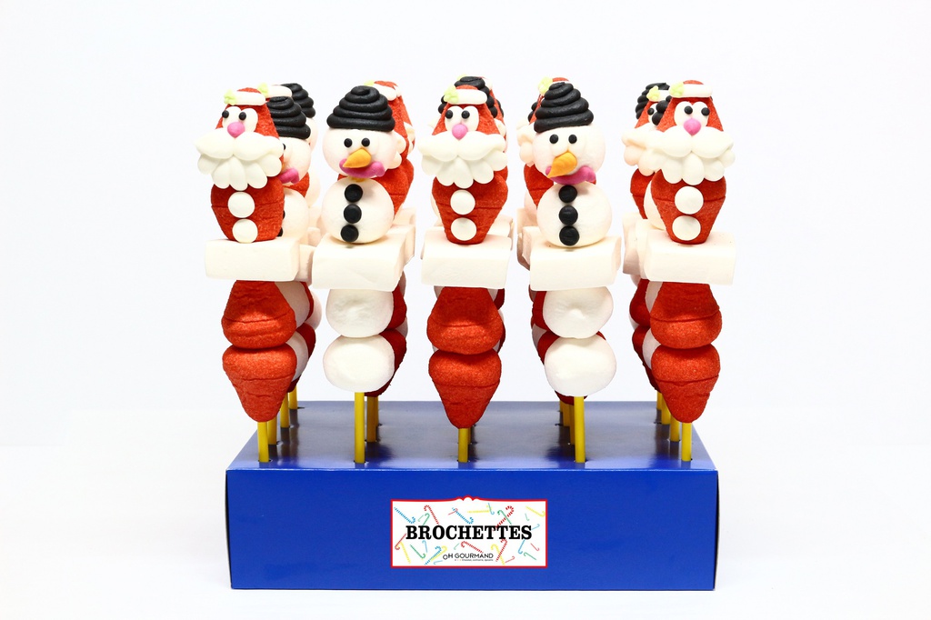 Brochette Père Noël et B de neige 55g x 20