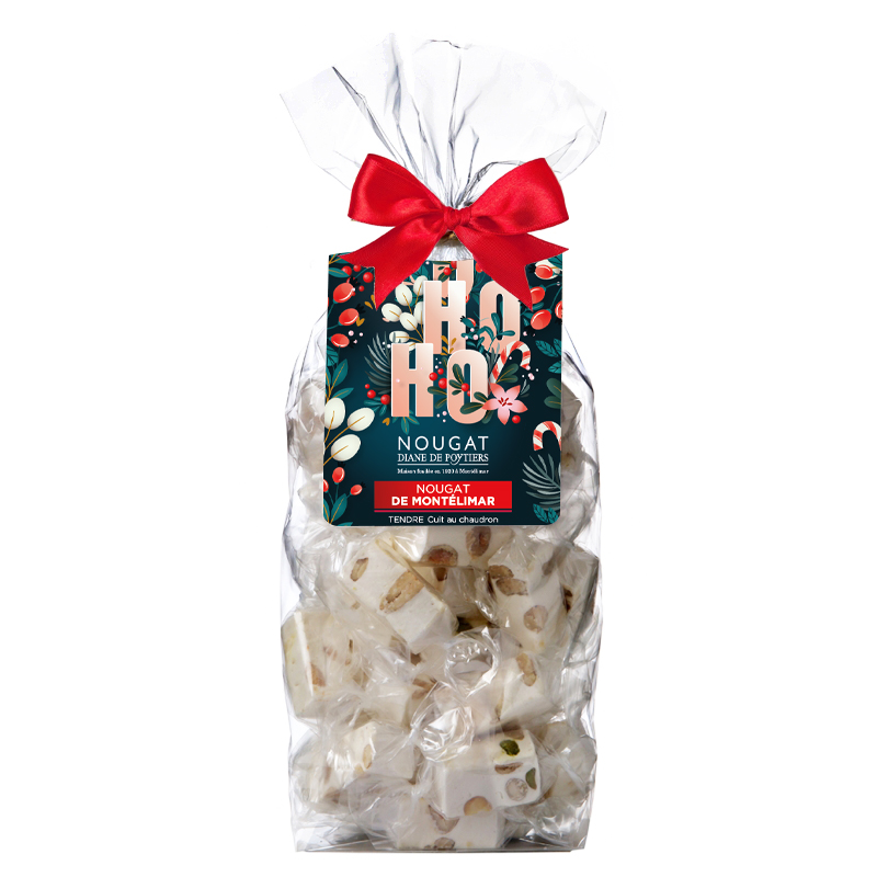 Sachet nougat décor HO HO HO 150g x 18