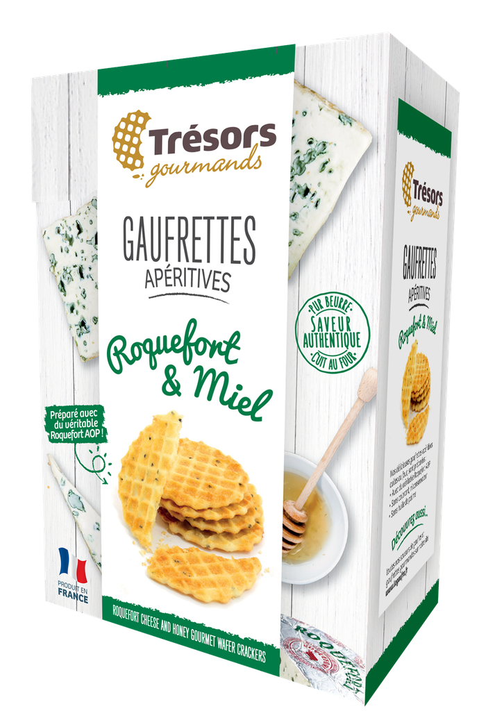 Gaufrettes apéritives Roquefort miel 60g X12