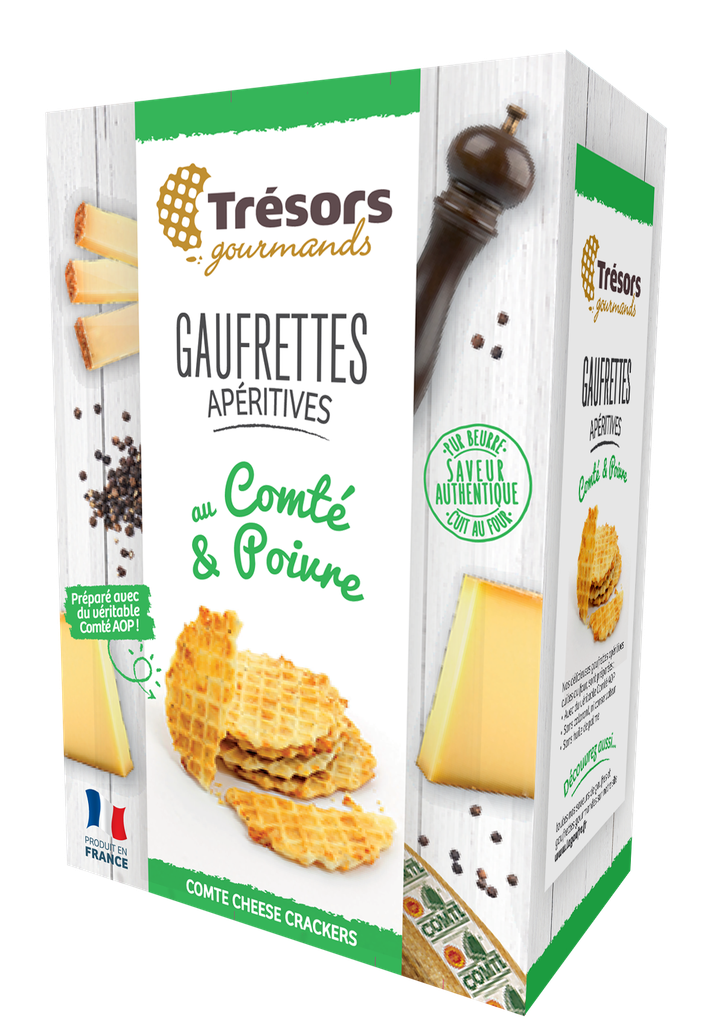 Gaufrettes apéritives comté poivre 60g X12