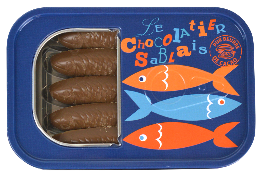 Boite métal sardine chocolat lait 60g x 24