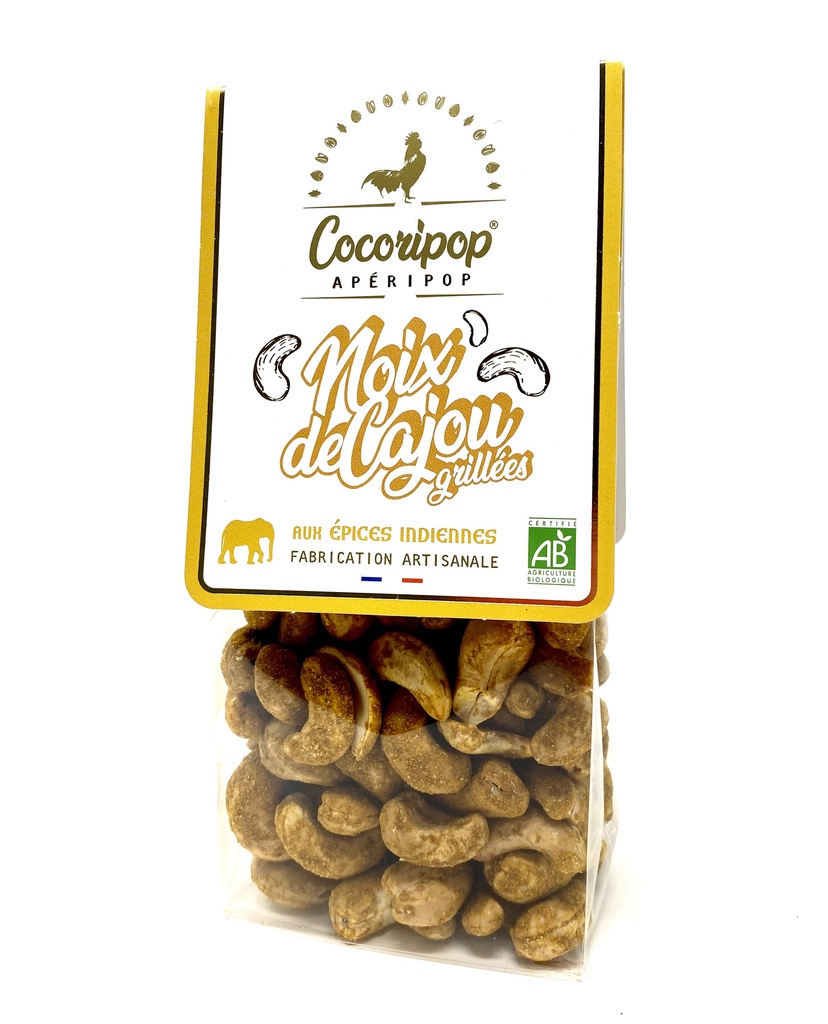 APERIPOP noix de cajou bio grillées aux épices Idiennes125g X16