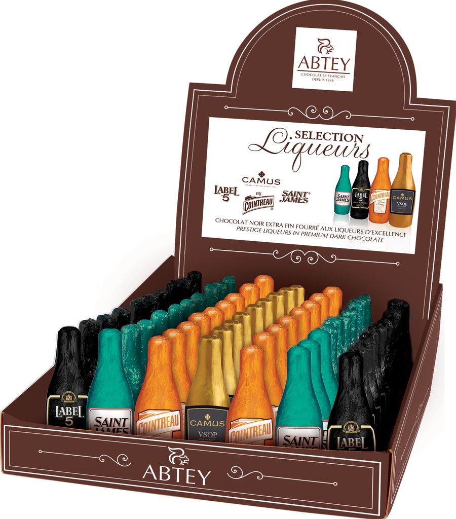 Présentoir 70 bouteilles liqueurs assorties 13gx70