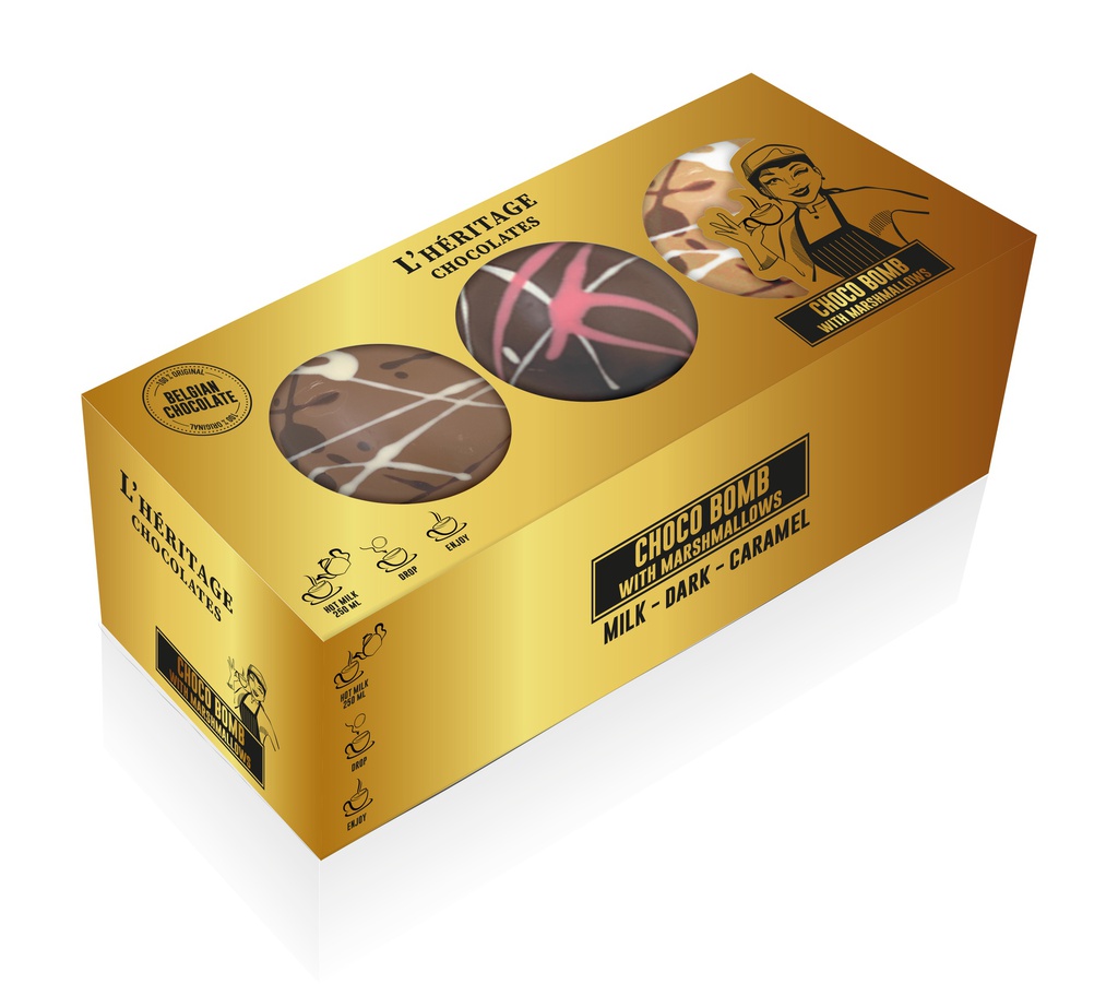 Boite trio Chocobomb assortis 135g x 12