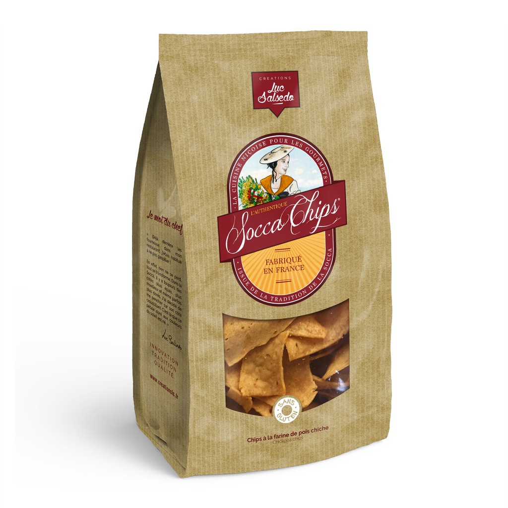 SOCCA CHIPS à base de poids chiche nature 120g X12