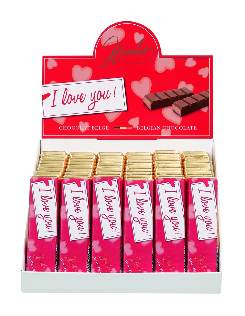 Barre chocolat I love You 45g x 54