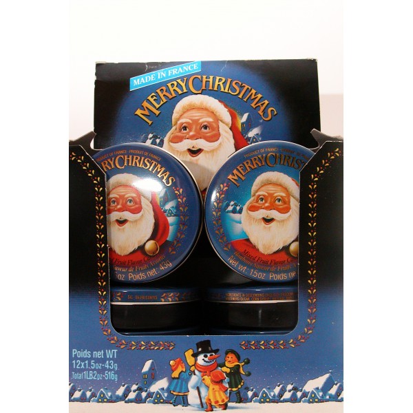 Boite père noël bonbons aux fruits 43gx12