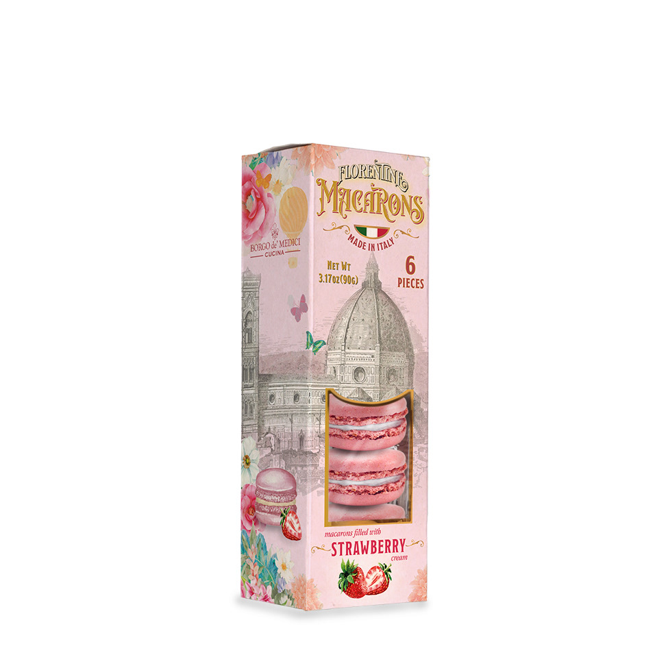 Boite de 6 macarons fraise 90g X12