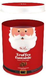 Boite métal Père Noël truffes nature 250gx12