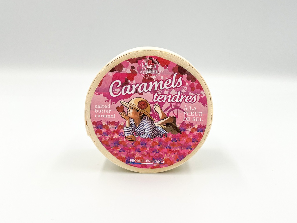 Mini boite bois caramel fleur de sel 50g x 24