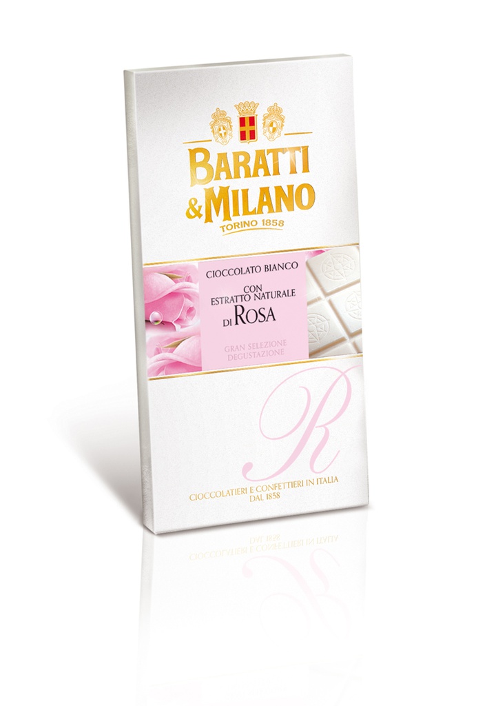 Tablette chocolat blanc à la rose 75 g x 20