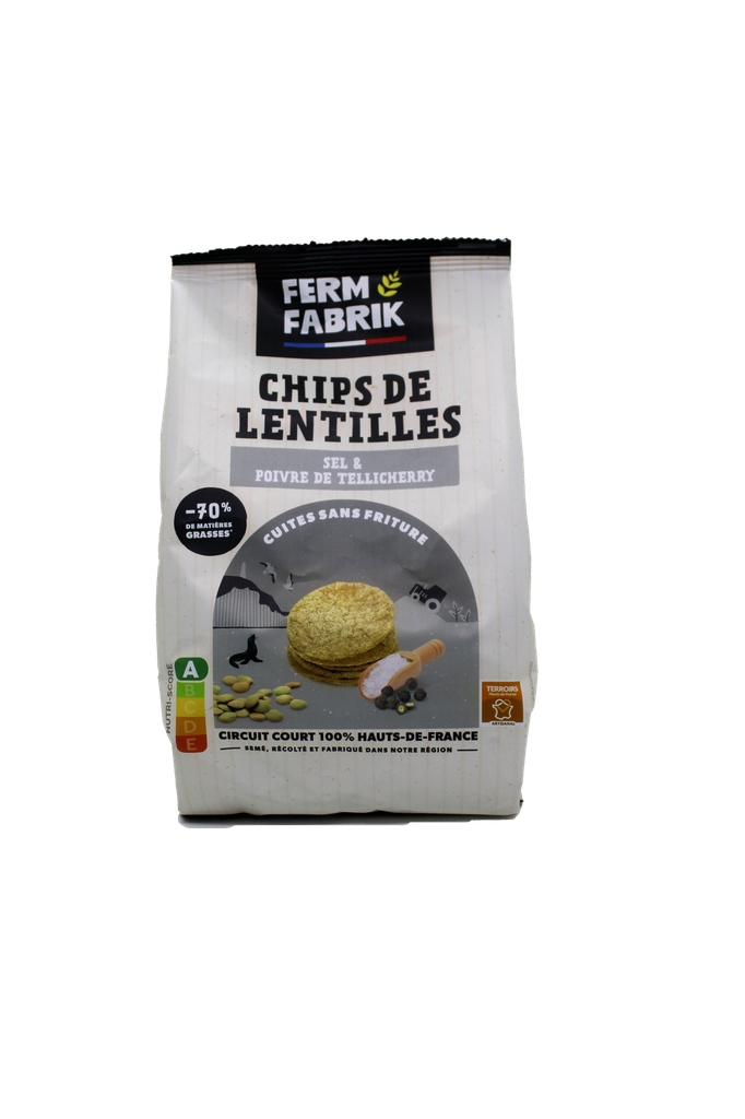 Chips de lentille poivre et sel 75g X20