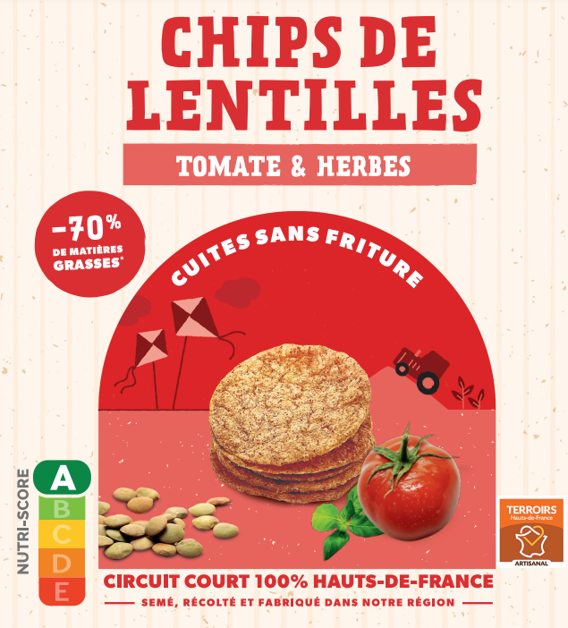 Chips de lentille tomate et herbes 75g X20