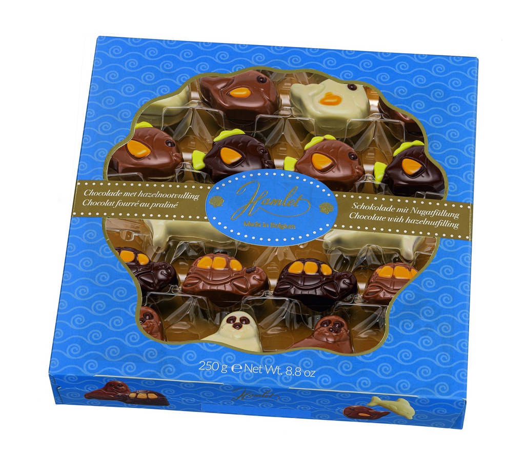 Boite animaux marins praliné 250g x 12