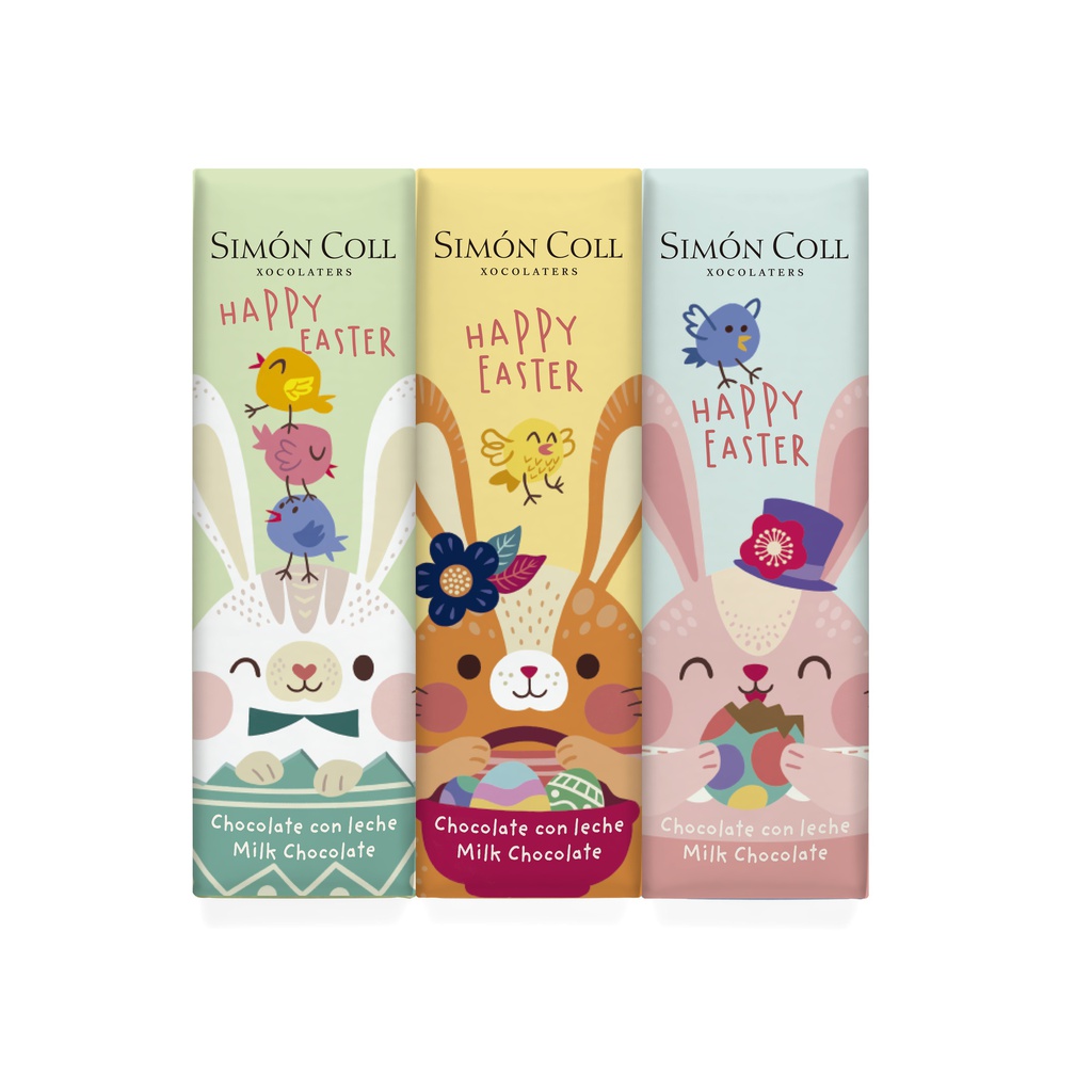 Tripack mini tablette chocolat lait lapin 54g x 18