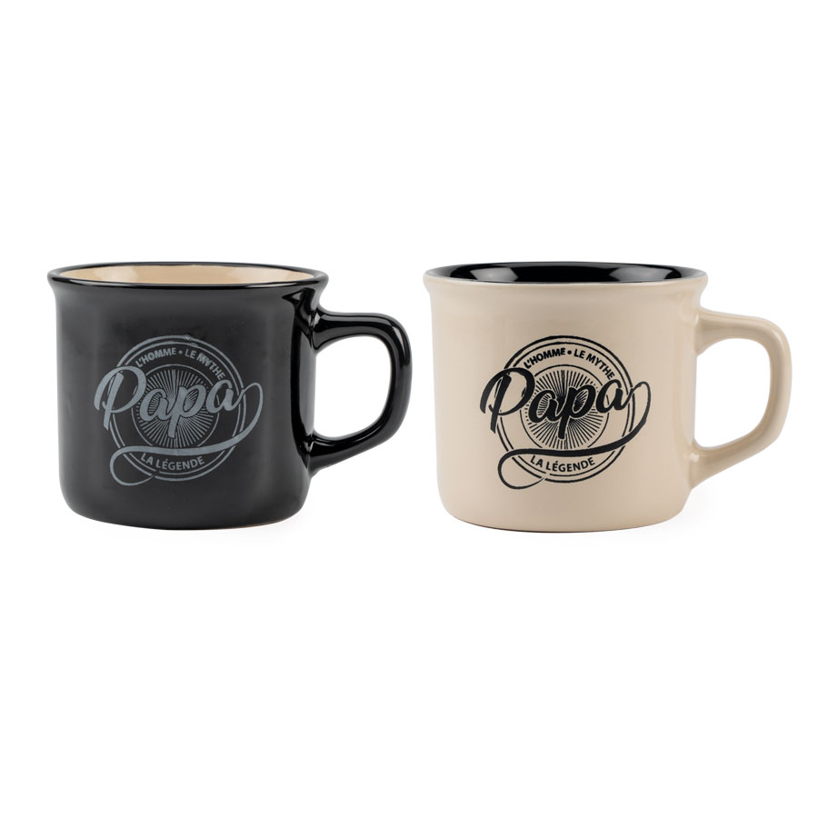 Tasse Papa blanc/noir x 12