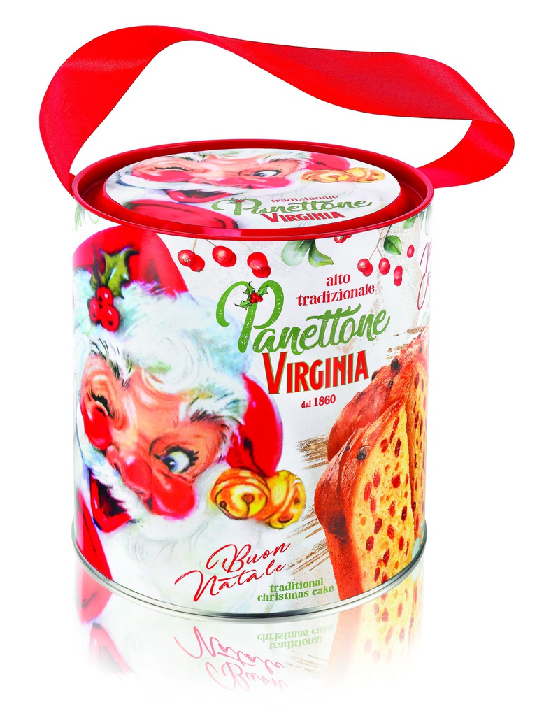 Boite métal mini panettone père Noël 100g X12