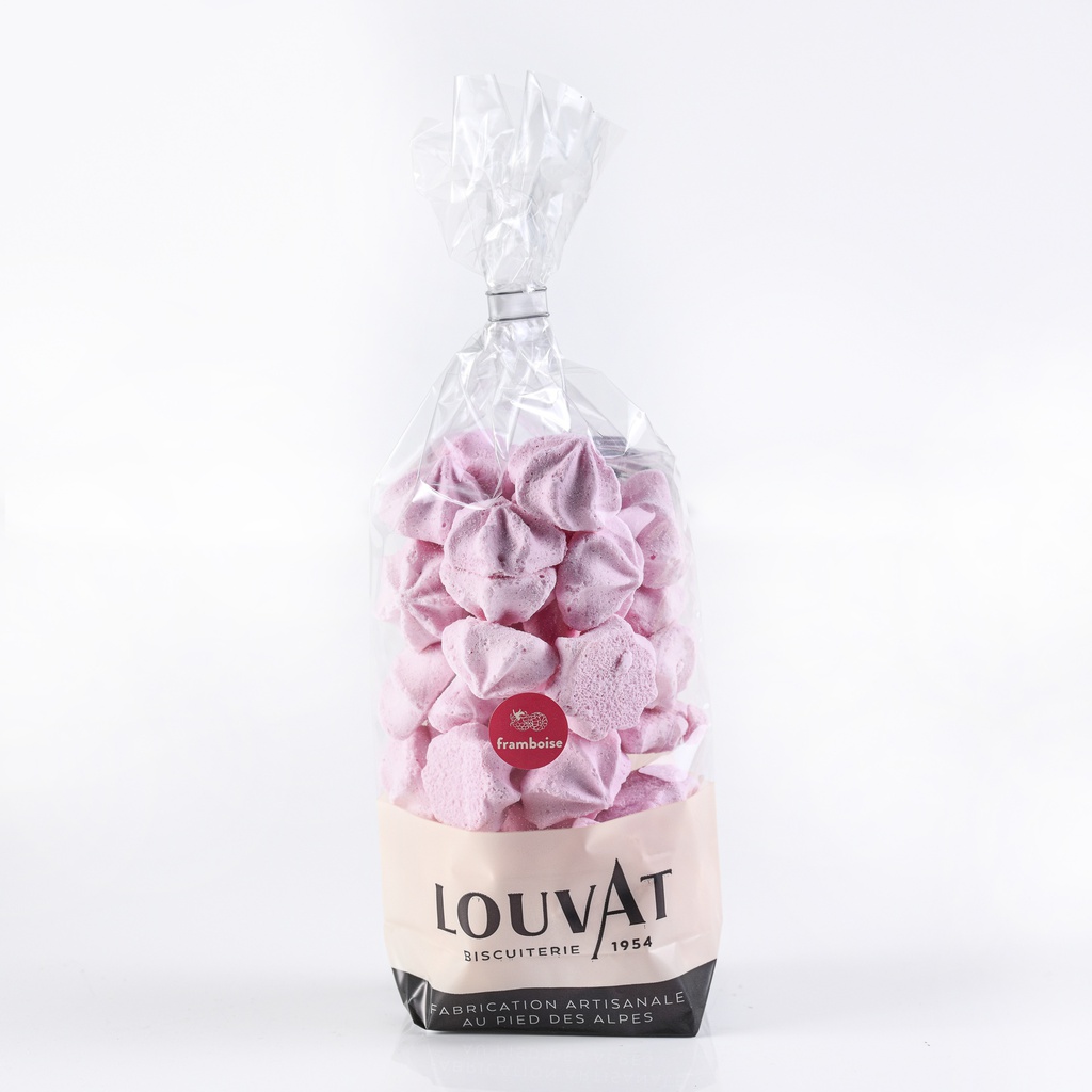 Sachet meringues striées framboise ROSE 100g X9
