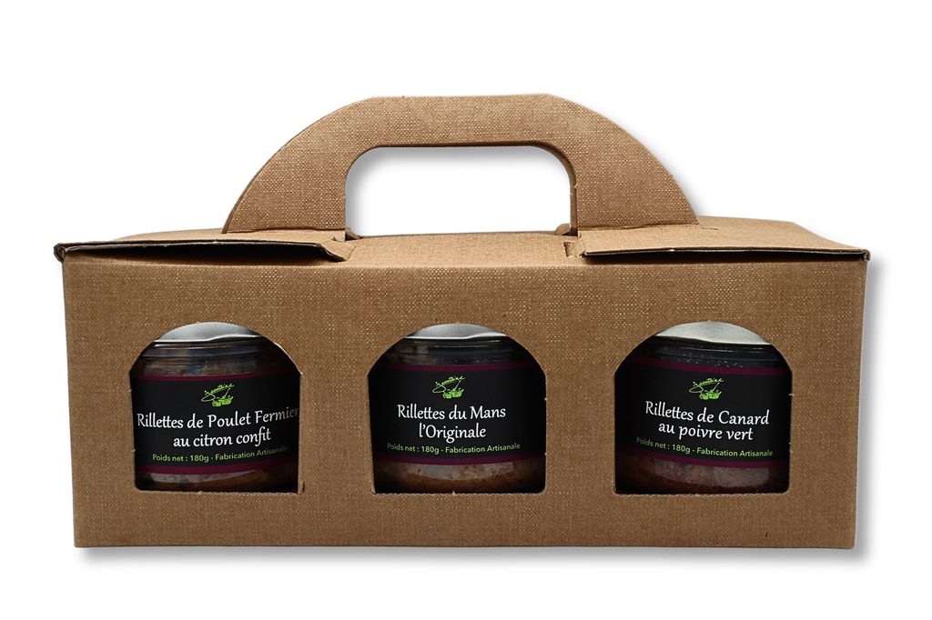 Coffret 3 confitures myrtille, figue noisette, griotte 780g X6