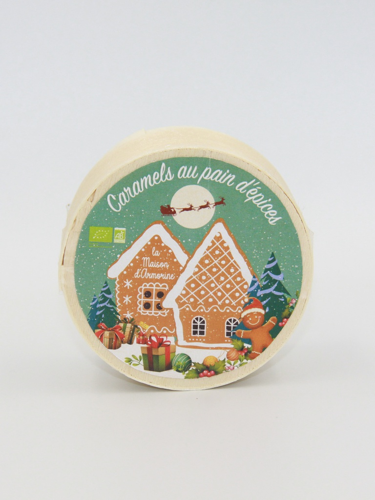 Mini boite bois caramel pain d'épices bio 40gx12