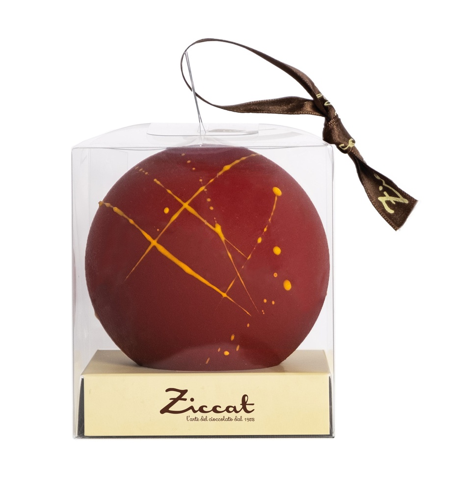 Boule de noël rouge chocolat noir 100g x 12