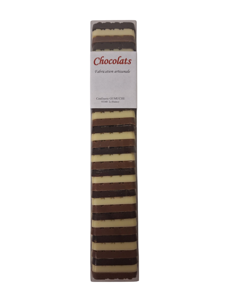 Réglette napolitains noir lait blanc 210gx8