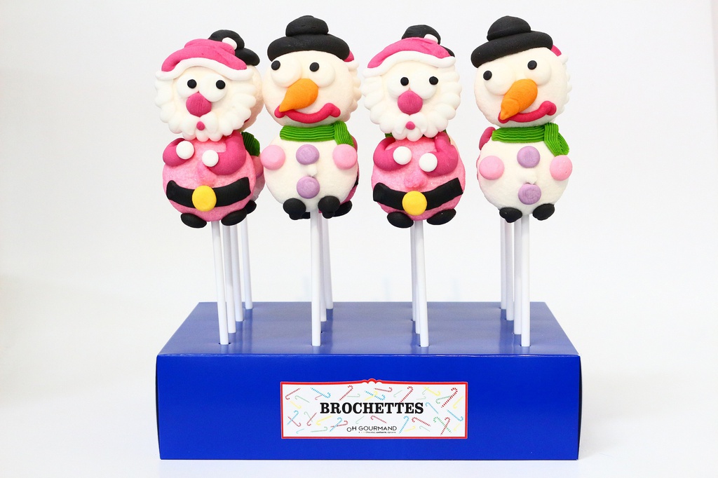 Brochette mallow christmas buddies 2 décors 80gx16