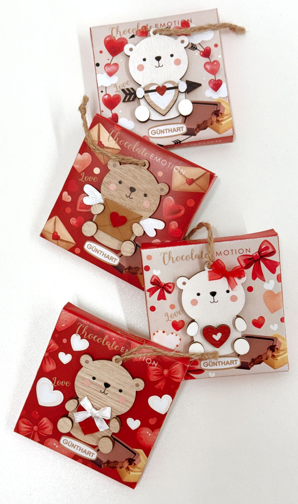 Etui pendentif ourson bois assortis 38gx12