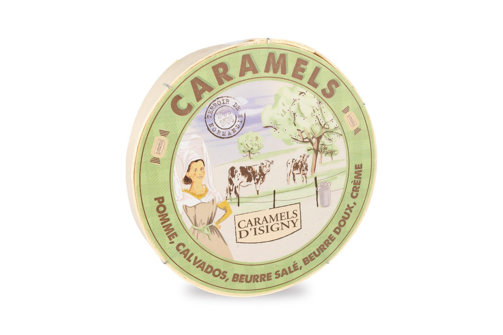 Boite bois caramel pomme beurre salé d'Isigny 150gx12