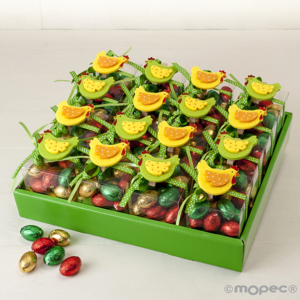 Display 16 cubes poule 12 oeufs pralinés 60g