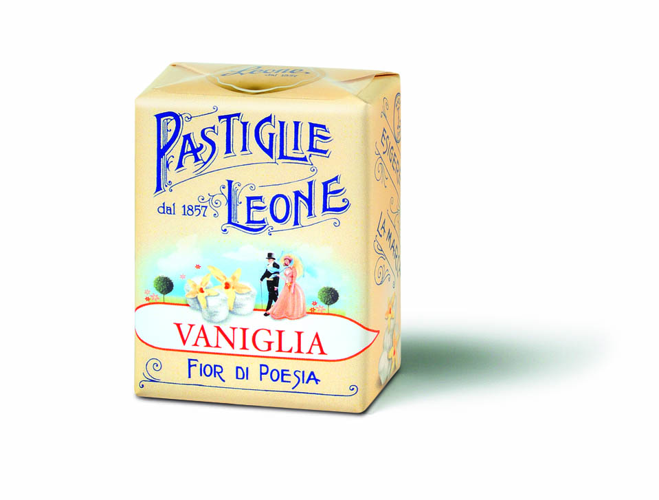 Pastilles Vanille, 30 g. Display de 18 boites carton. 